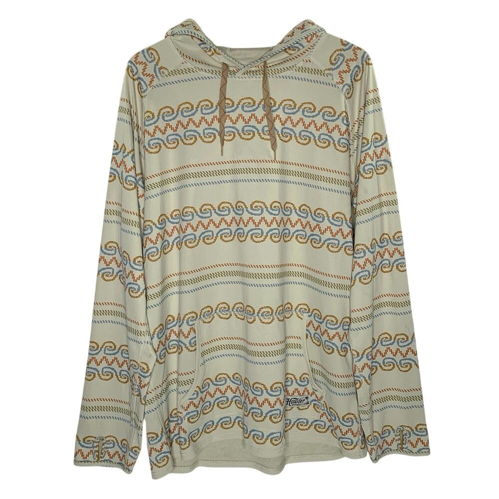 Howler Brothers Loggerhead Hoodie XL Zicatela Cream Pattern Gorpcore